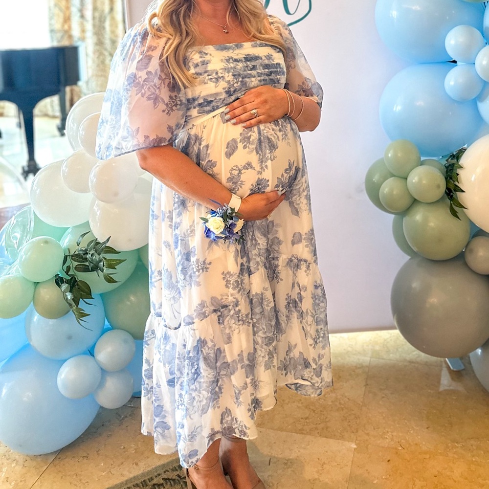 Abercrombie & Fitch Blue and White Textured Dress